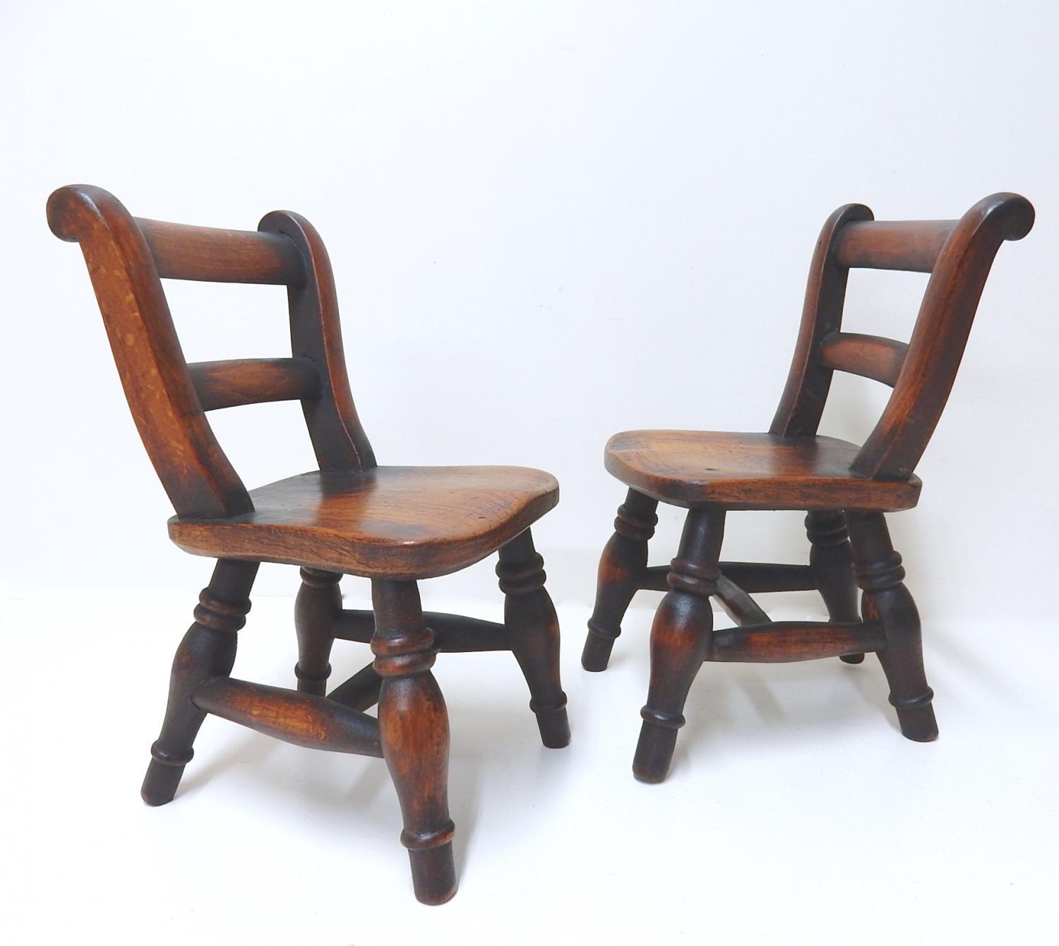 Pr Miniature Windsor Chairs