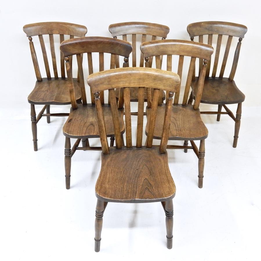 Set 6 Antique Country Kitchen Chairs