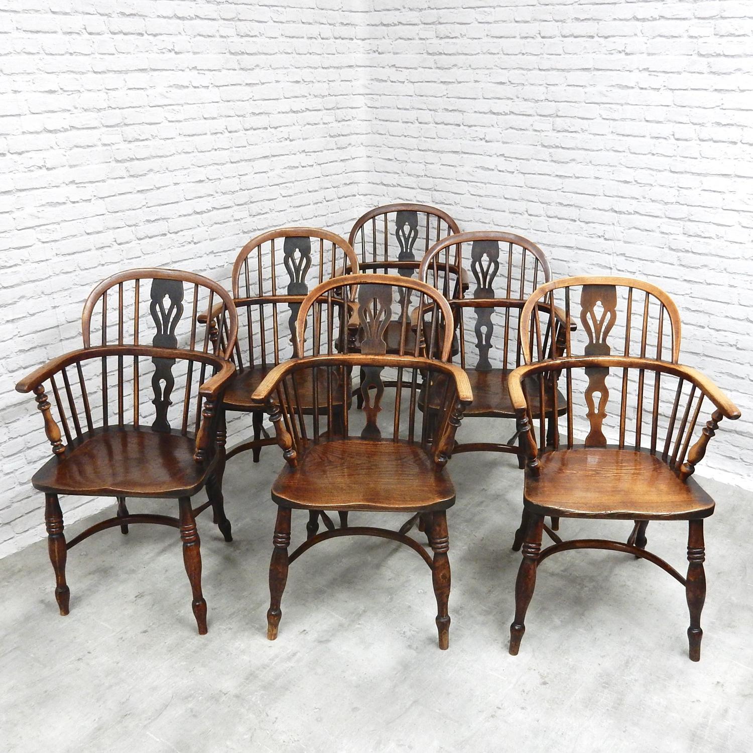 Six Antique Windsor Armchairs