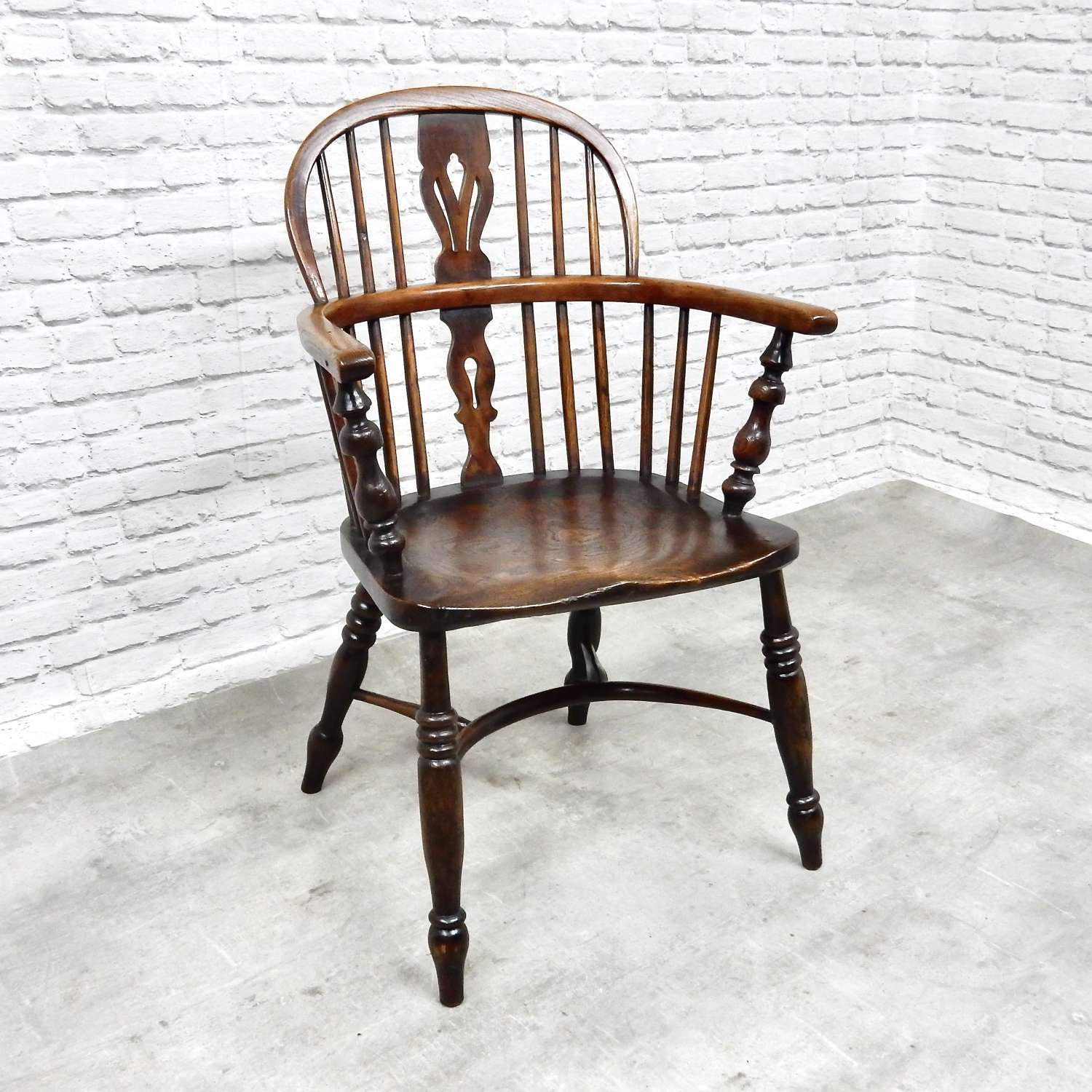 Antique Windsor Lowback Armchair