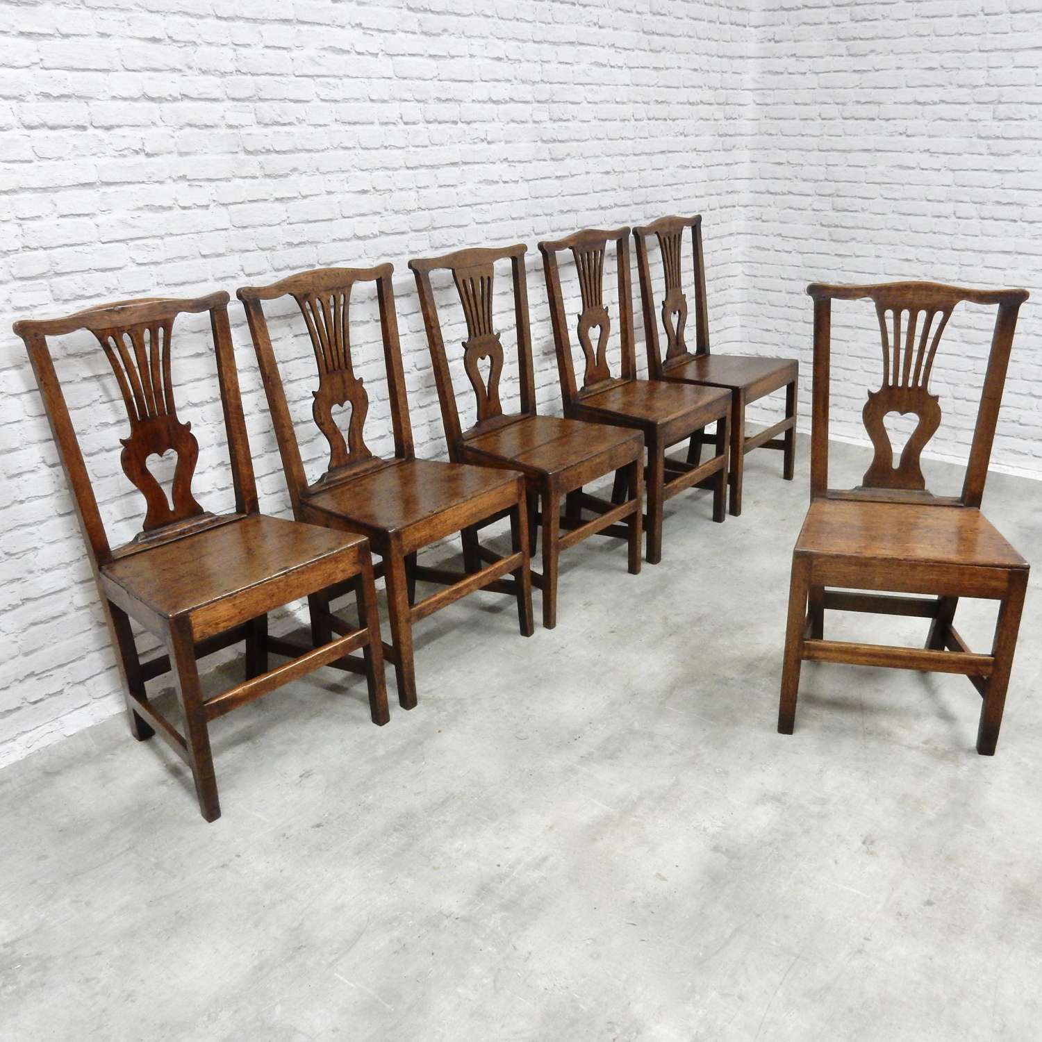 Georgian Oak Dining Chairs x6
