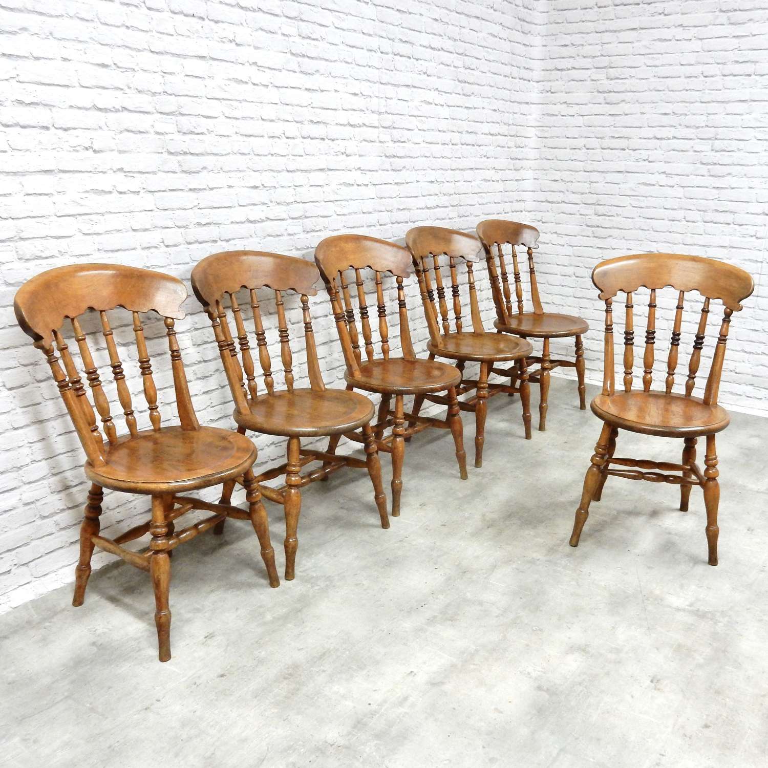 Set Penny Seat Windsor Kitchen Chairs