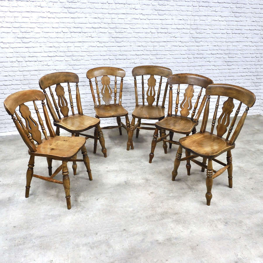 Set of 6 Antique Kitchen Chairs
