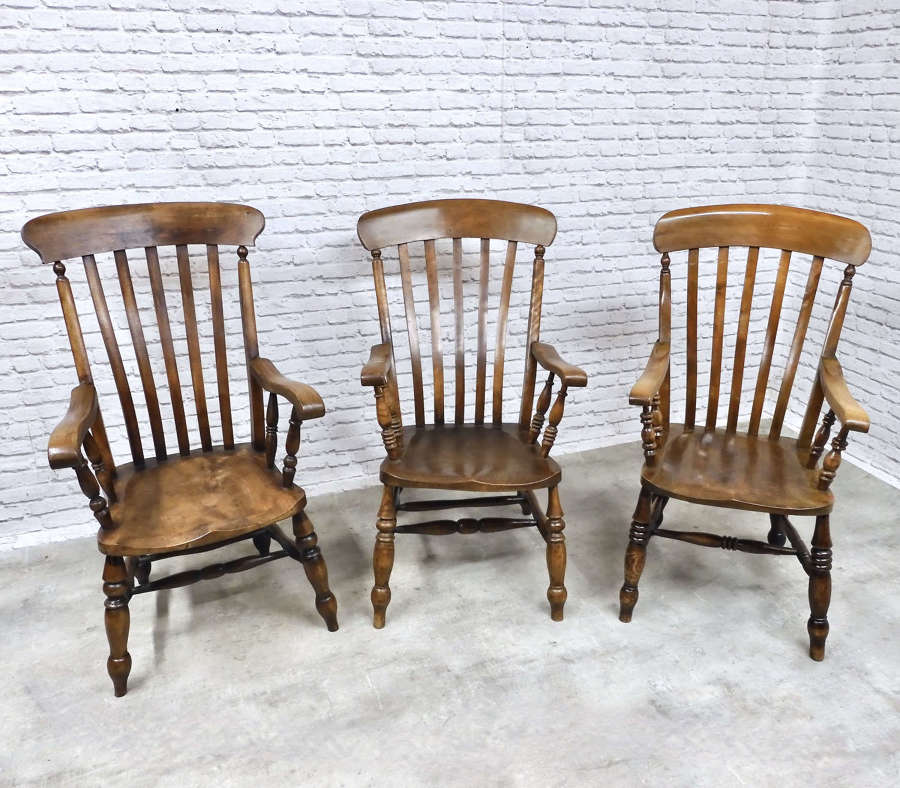 3x Large Windsor Armchairs