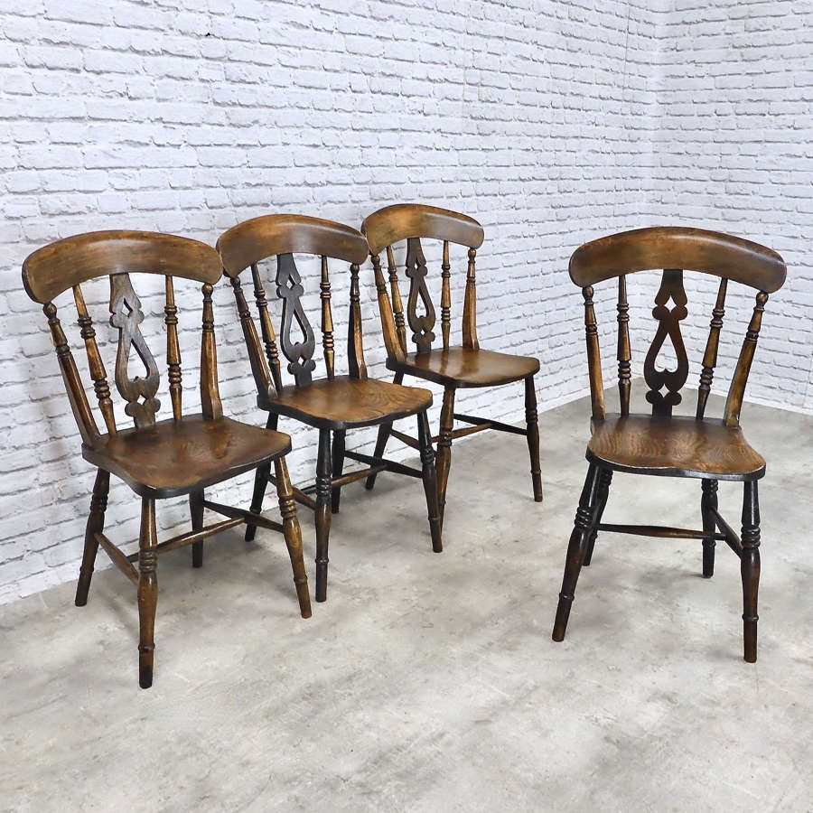 Set C19th Windsor Kitchen Chairs