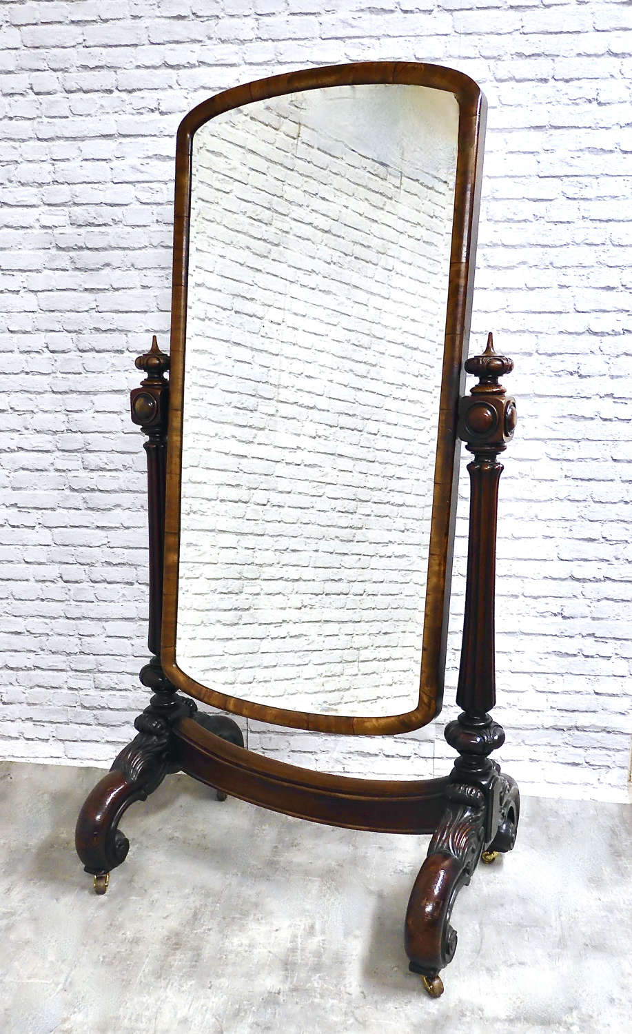 Large C19th Cheval Mirror