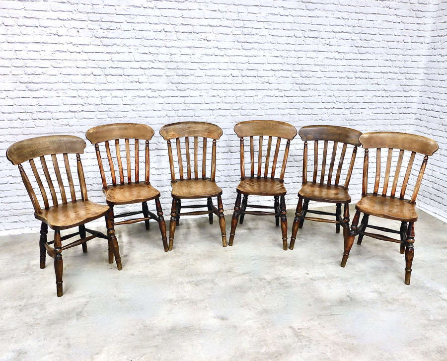 Windsor Lathback Kitchen Chairs (6)