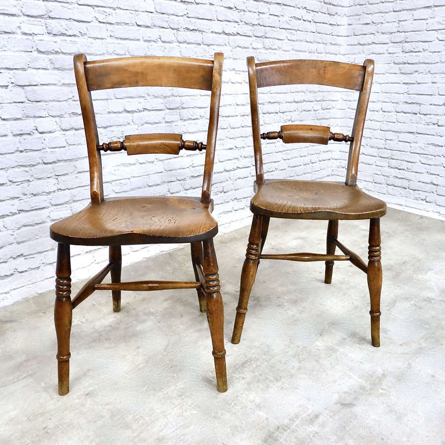 Pr Antique Windsor Kitchen Chairs