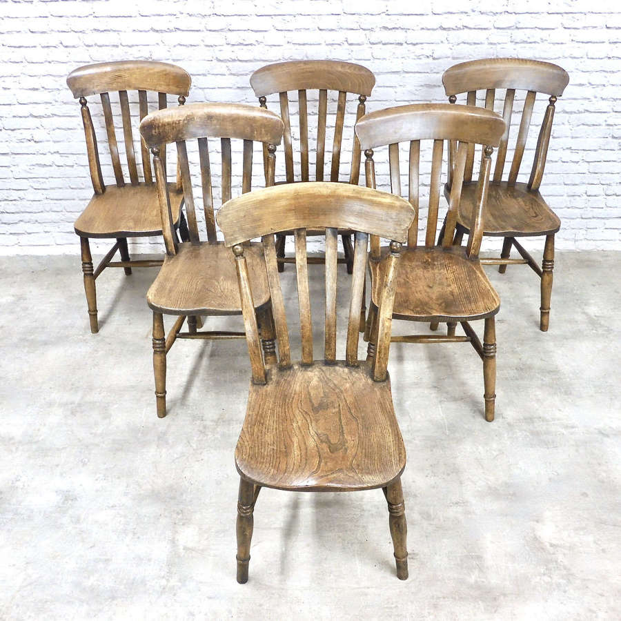Set C19th Farmhouse Kitchen Chairs