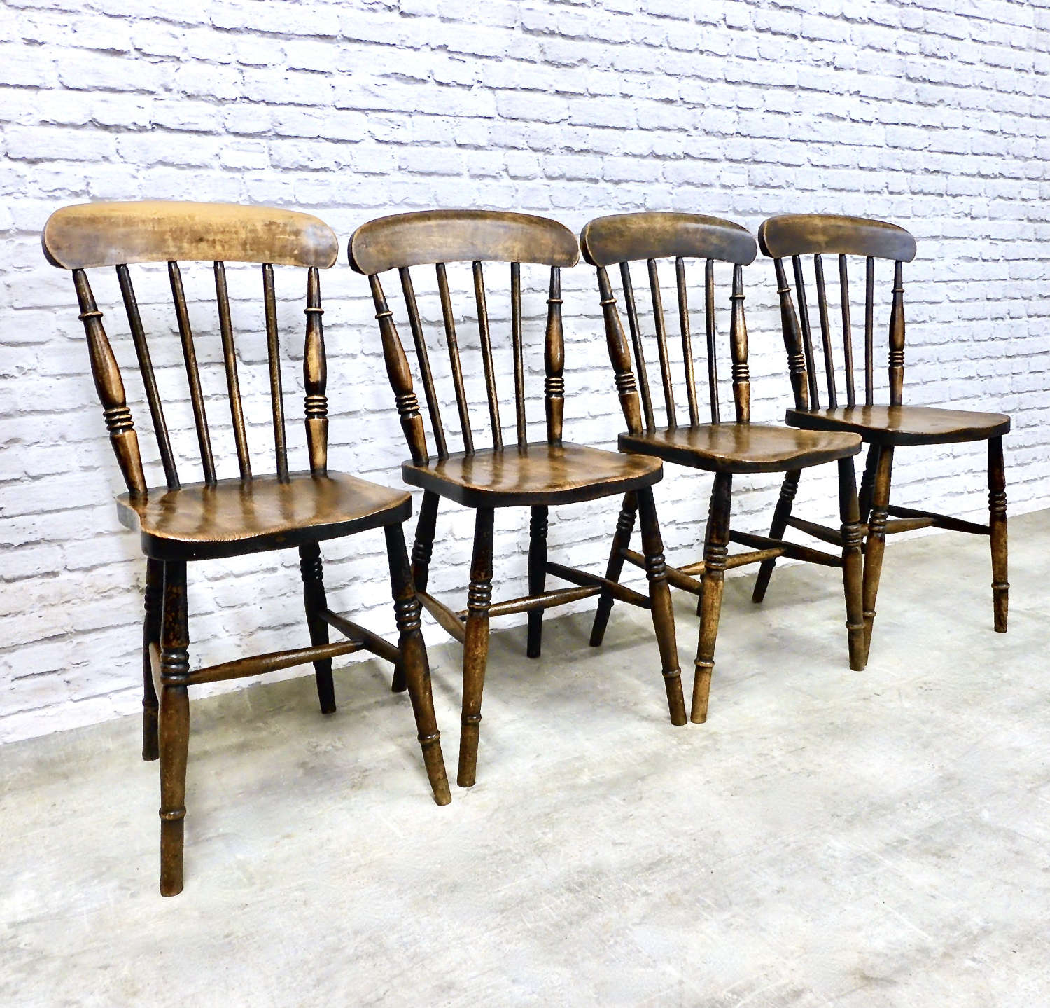 Set 4 Antique Kitchen Chairs