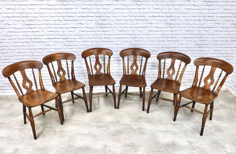 Set 6 Windsor Farmhouse Kitchen Chairs