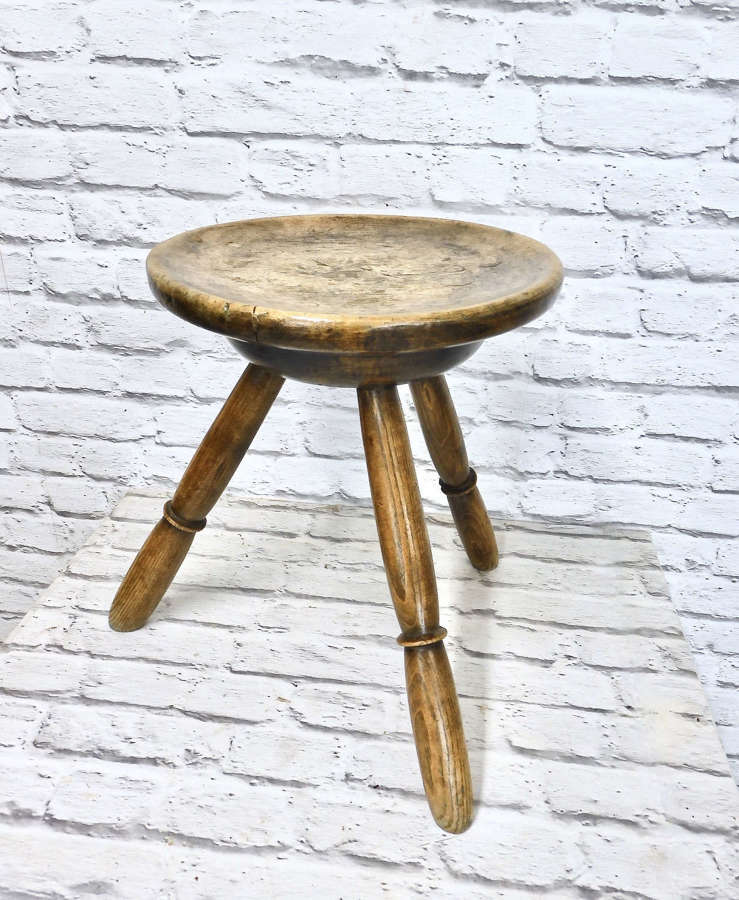 C19th Cheese Top Dairy Stool