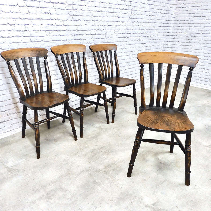 Set 4 Windsor Farmhouse Kitchen Chairs