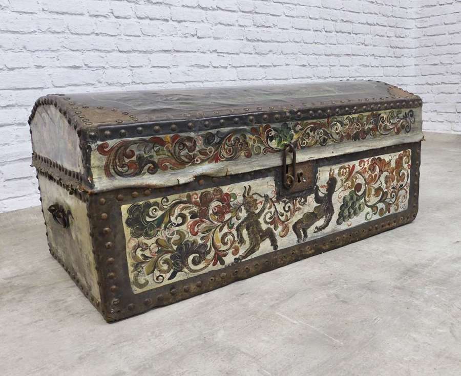 Painted Leather Chest