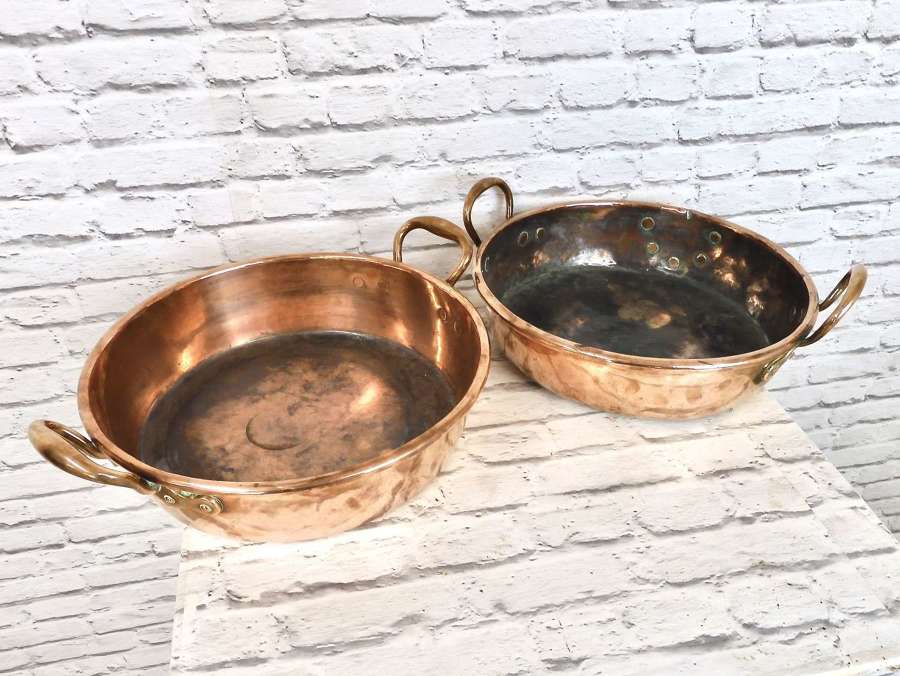 Large C19th Copper Pans