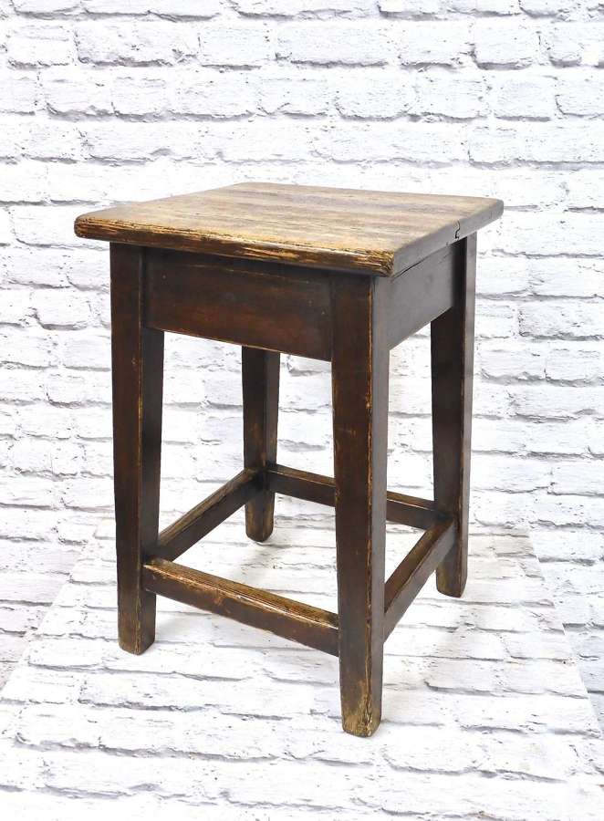 Antique Pine Stool/Side Table