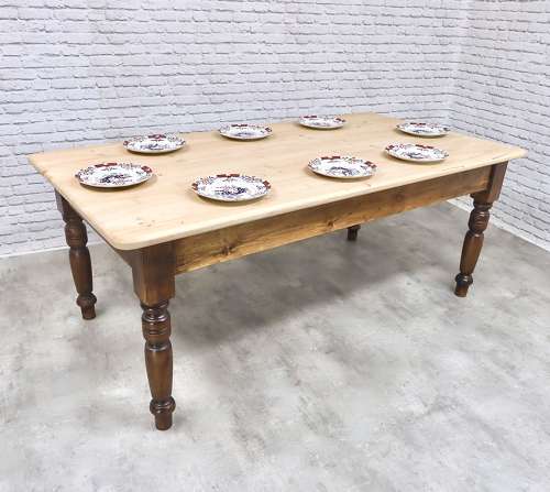 Pine Farmhouse Kitchen Table - Seats 8
