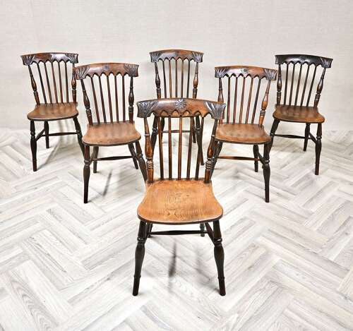 Windsor Kitchen Dining Chairs x6