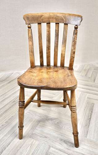 Pr Antique Windsor Lathback Kitchen Chairs
