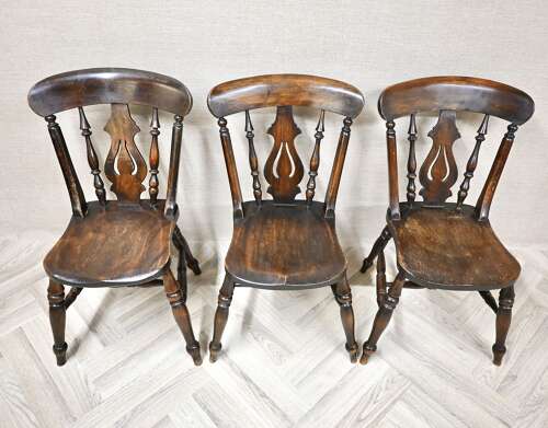 Lyreback Windsor Kitchen Dining Chairs x6