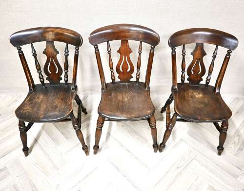 Lyreback Windsor Kitchen Dining Chairs x6