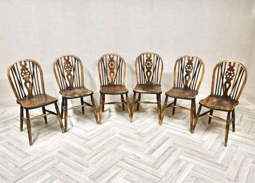 Wheelback Windsor Kitchen Chairs x6