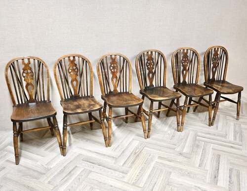 Wheelback Windsor Kitchen Chairs x6