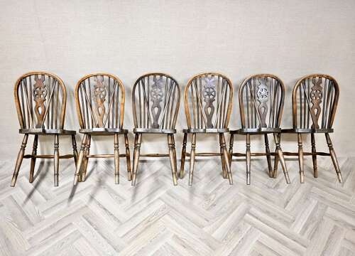 Wheelback Windsor Kitchen Chairs x6