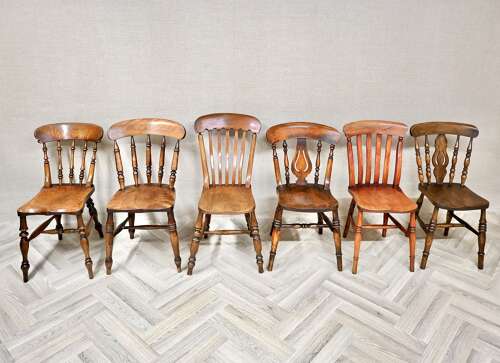 Harlequin Set 6 Windsor Kitchen Chairs