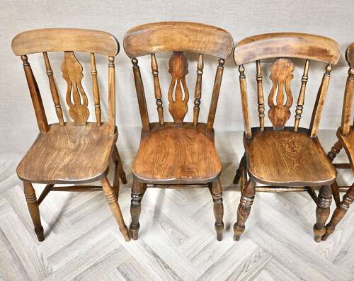 Windsor Lyreback Country Kitchen Chairs x6