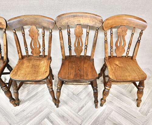 Windsor Lyreback Country Kitchen Chairs x6