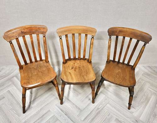 Harlequin Set 6 Farmhouse Windsor Kitchen Chairs