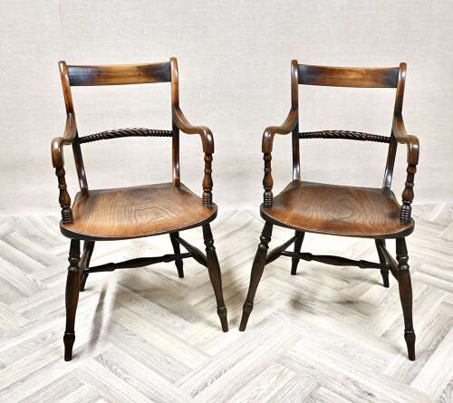Pr Windsor Barback Armchairs