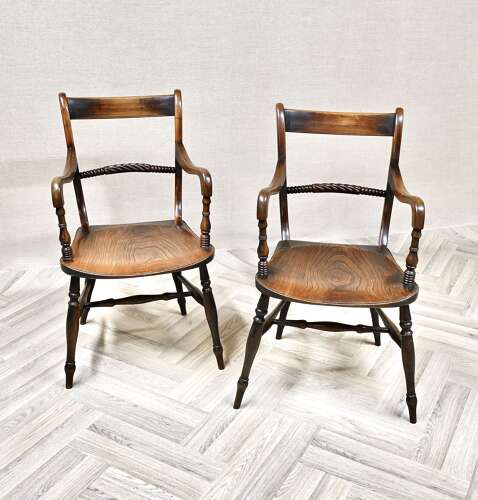Pr Windsor Barback Armchairs