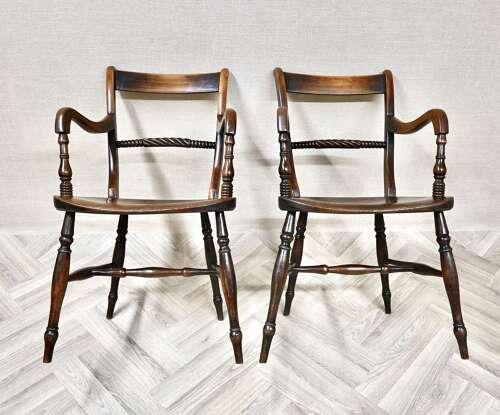 Pr Windsor Barback Armchairs