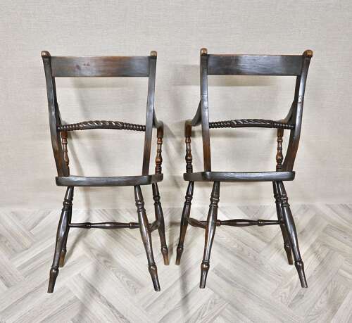 Pr Windsor Barback Armchairs