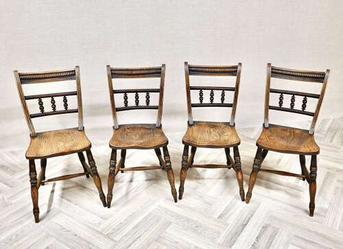 Set 4 C19th Barback Kitchen Chairs