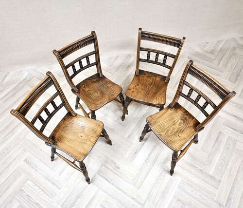 Set 4 C19th Barback Kitchen Chairs