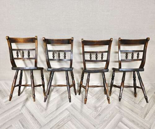 Set 4 C19th Barback Kitchen Chairs