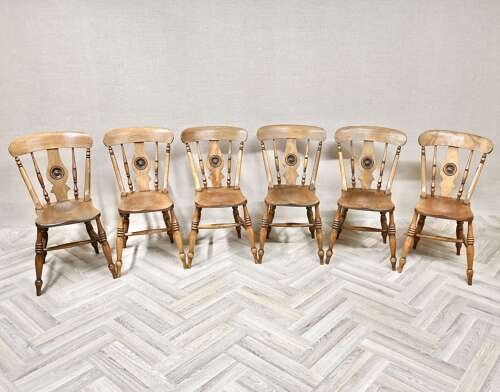 Set 6 Bullseye Windsor Kitchen Chairs