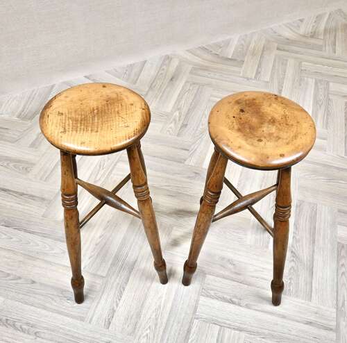 Pr C19th Tall Windsor Stools