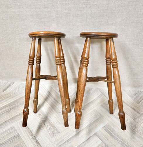 Pr C19th Tall Windsor Stools