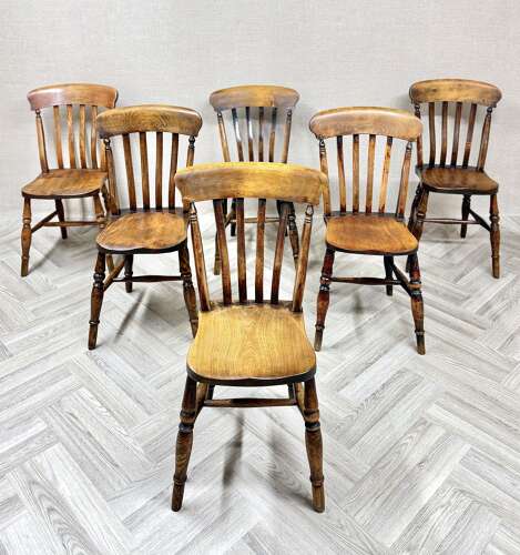 Set 6 Windsor Lathback Kitchen Chairs