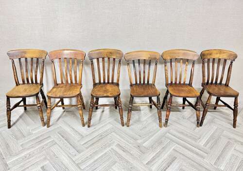 Set 6 Windsor Lathback Kitchen Chairs