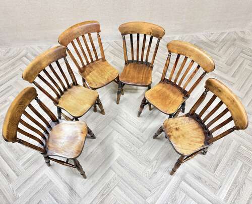 Set 6 Windsor Lathback Kitchen Chairs