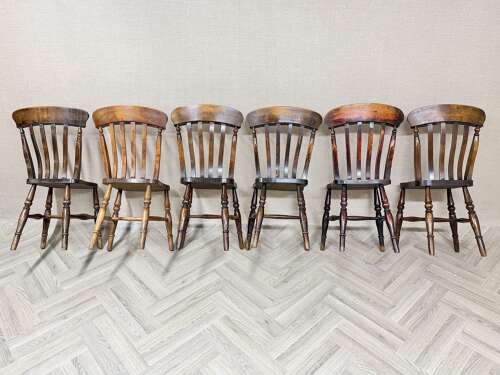 Set 6 Windsor Lathback Kitchen Chairs